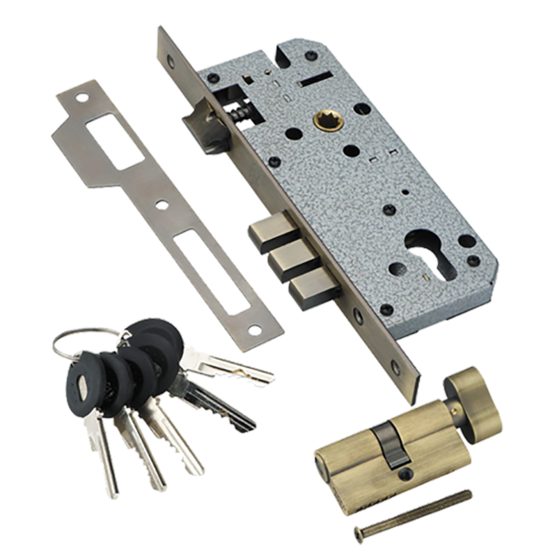Замок врезной с секретным цилиндром LOCK 4585 5-60B D BRONZE