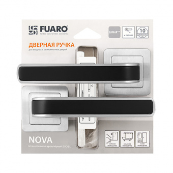 Ручка Fuaro раздельная NOVA XM/HD SSC/BL-16 сатин хром/черный