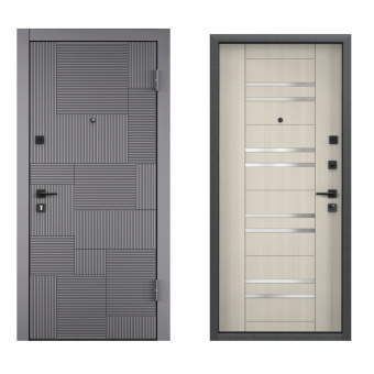 Входная дверь Delta Pro PP ПВХ Гриджио / ПВХ Белый перламутр